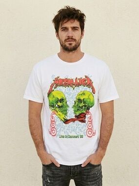 New, Graphic Distressed Metallica Live In Concert 1992 Tour T-Shirt, Sz L/XL